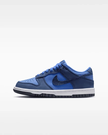 Детские кроссовки Nike Dunk Low SE, голубой/белый/тёмно-синий