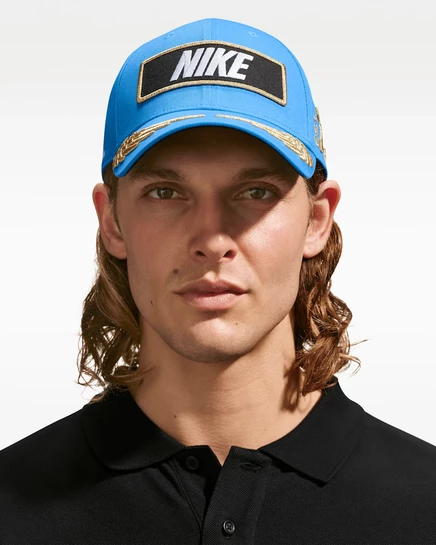 Кепка Nike Club Structured Racing, светло-голубая/чёрная