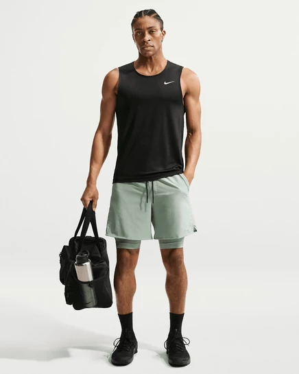 Мужские шорты Nike Unlimited 2-в-1 18 см, серо-черные