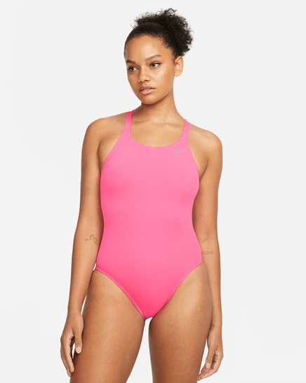 Женский слитный купальник Nike HydraStrong Fastback, розовый