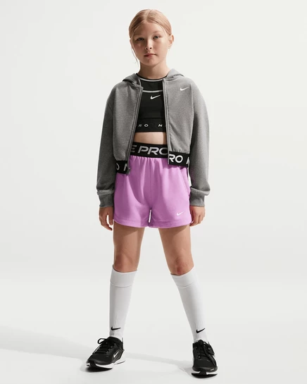 Детские шорты Nike Pro Fleece Dri-FIT, светло-малиновые