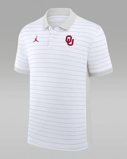 Мужское поло Jordan Oklahoma Sideline Victory Stripe, белое