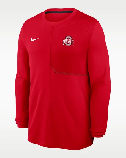 Мужской лонгслив Nike Ohio State Sideline Coach, красный