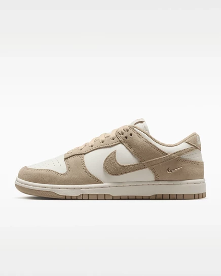 Женские кроссовки Nike Dunk Low, замшевые, молочно-золотистые