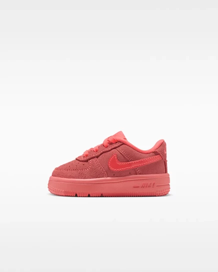 Детские кроссовки Nike Force 1 Low Suede, коралловые