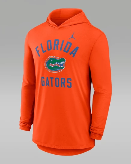 Мужская футболка Jordan Florida Campus Arch Dri-FIT с капюшоном, оранжевая
