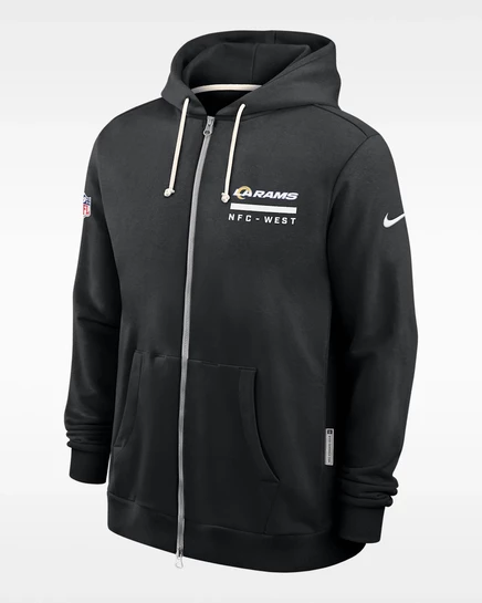 Мужское худи на молнии Nike Los Angeles Rams Utility, черное