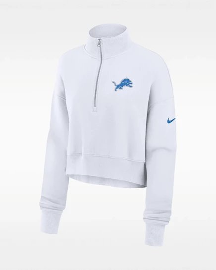 Женский укороченный свитшот Nike Detroit Lions, белый
