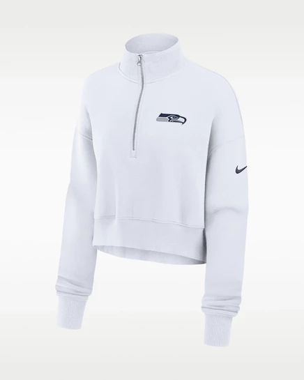 Женский укороченный свитшот Nike Seahawks, белый