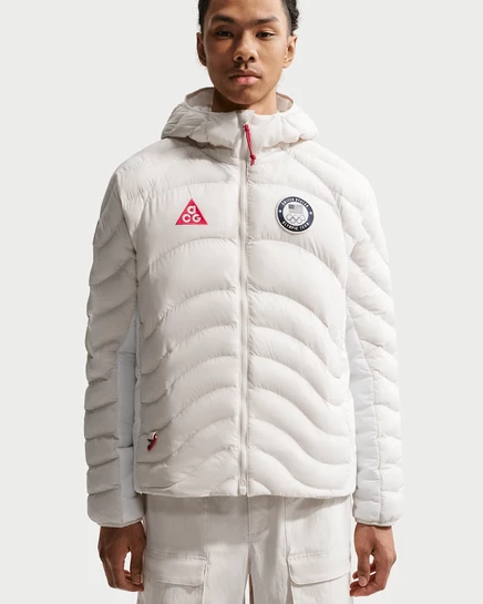 Мужская куртка ACG x United States Olympic Team Therma-FIT ADV, светло-коричневая/белая/темно-синяя/красная