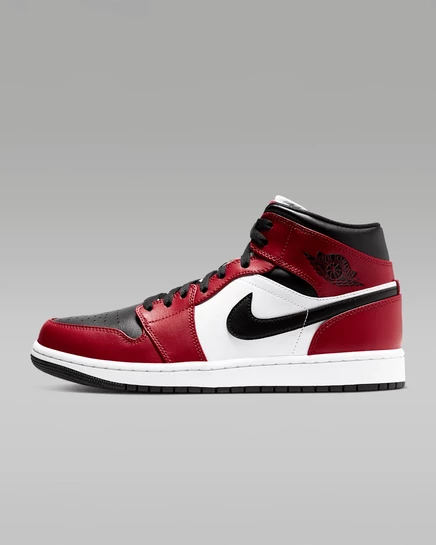 Мужские кроссовки Jordan AJ1 Mid, черно-красные