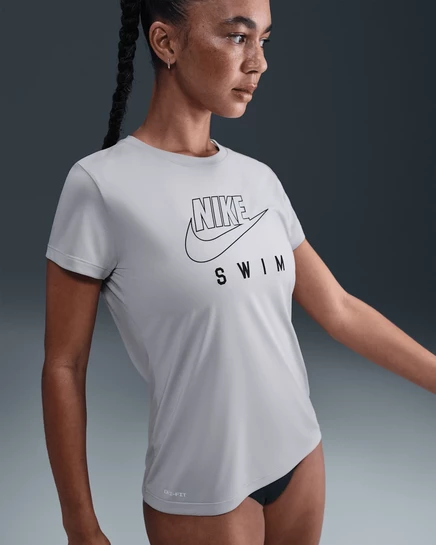 Женский топ Nike Swoosh Hydroguard, светло-серый