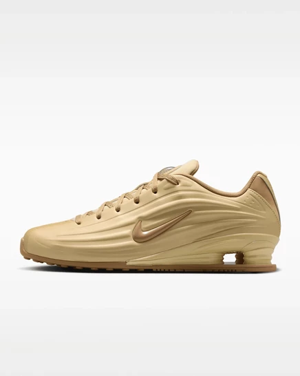 Женские кроссовки Nike Shox Z, хаки с золотистыми деталями
