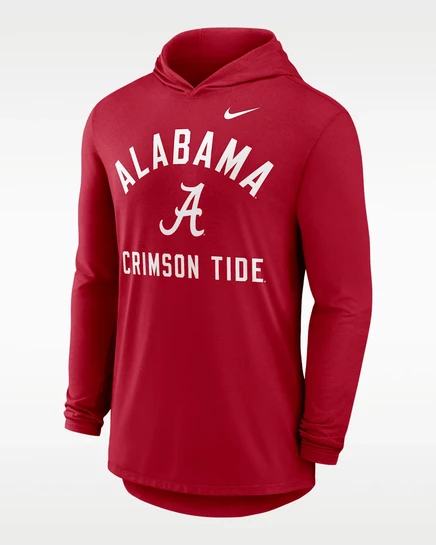 Мужской лонгслив‑худи Nike Alabama Arch Dri‑FIT, бордовый