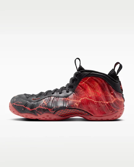 Кроссовки Nike Foamposite Stranger Things, черно-красные
