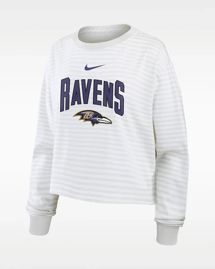 Женский лонгслив Nike Primetime Ravens, бело-серый