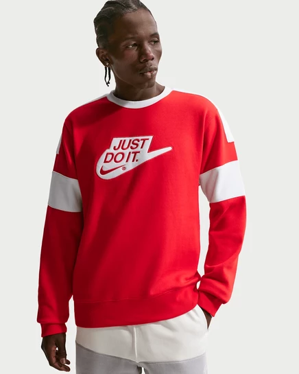 Мужской свитшот Nike Club Fleece, красный/белый