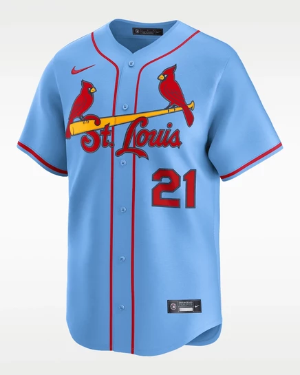 Мужская джерси Nike Lars Nootbaar Cardinals Dri-FIT, светло-голубая