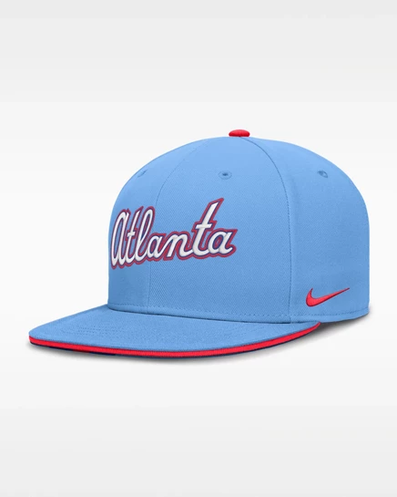 Мужская бейсболка Nike Atlanta Braves City Connect True, голубая/красная
