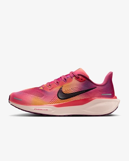 Женские беговые кроссовки Nike Pegasus 41, кораллово-бордовые