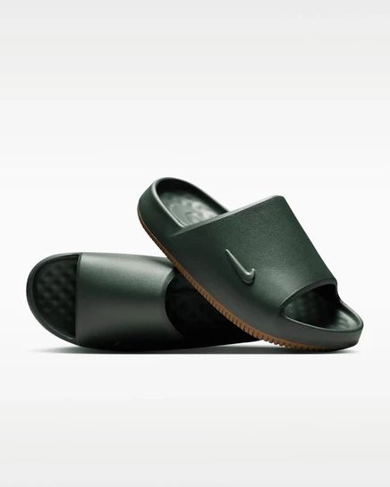 Мужские шлепанцы Nike Calm 2.0, зеленые с коричневым