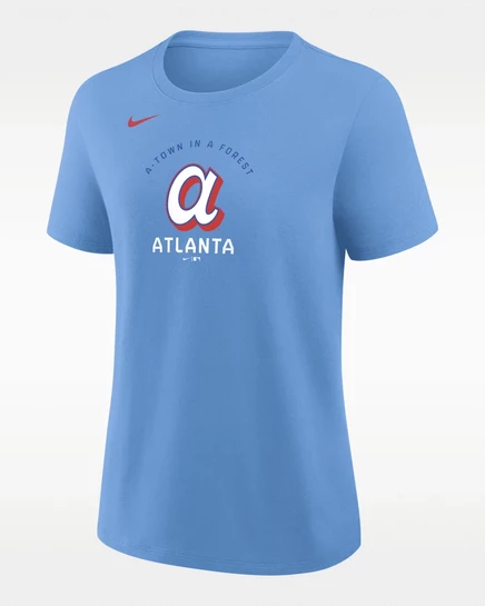 Женская футболка Nike Atlanta Braves, пудрово-голубая
