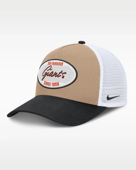 Мужская бейсболка Nike San Francisco Giants Rise A-Frame, хаки/черная