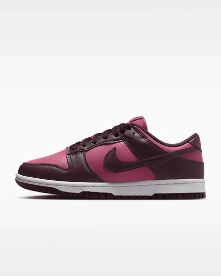 Женские кроссовки Nike Dunk Low, бордово‑белые