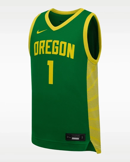 Детская баскетбольная майка Nike Oregon Ducks, салатовая
