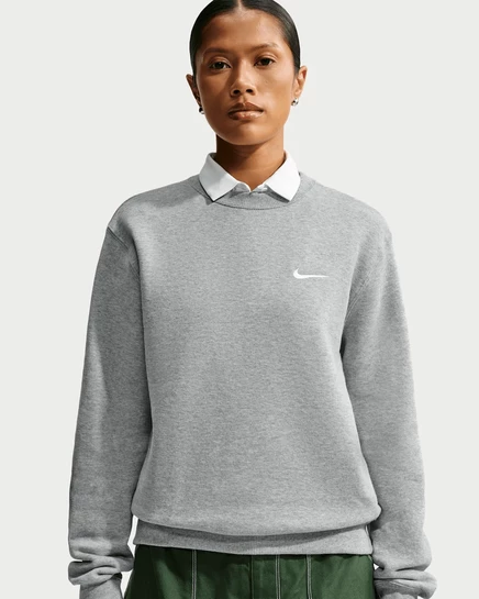 Женский свитшот Nike Studio Fleece, серый/белый