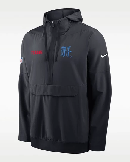 Мужской анорак Nike Houston Texans, 1/2‑молния, синий