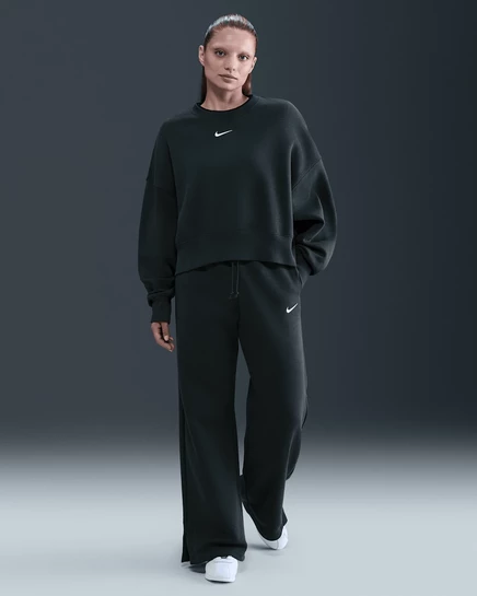 Женские широкие брюки Nike Phoenix Fleece, зелено-белые