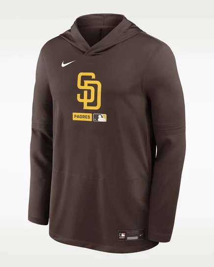 Мужское худи Nike Dri-FIT Authentic Collection San Diego Padres, коричневая