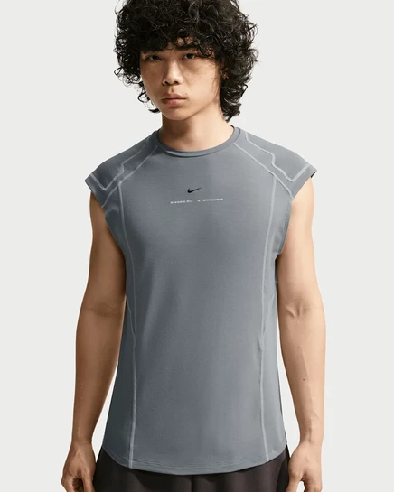 Мужская майка Nike Tech Dri-FIT, серая с черным