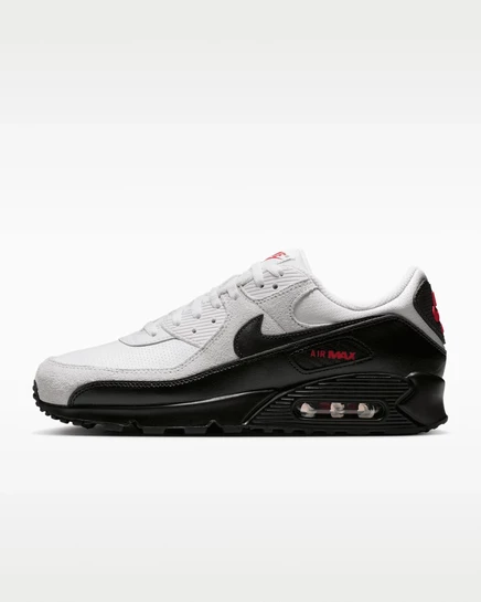 Мужские кроссовки Nike Air Max 90 Premium, белый/университетский красный/черный