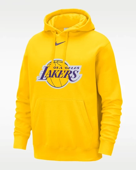 Мужское худи Nike Los Angeles Lakers Club, жёлтое/фиолетовое
