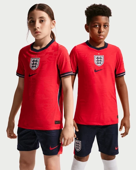 Детская футбольная майка Nike England 2026, красно-сине-белая