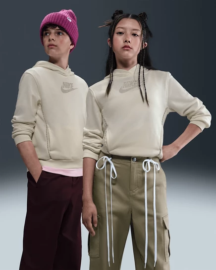 Унисекс худи nike sportswear club френч терри, перламутровый/ореховый