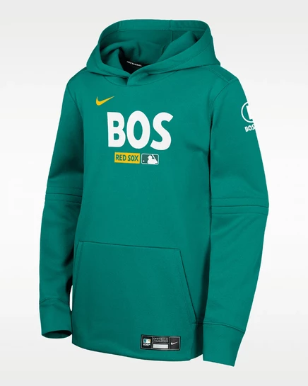 Худи для мальчиков Nike Boston Red Sox City Connect Therma-FIT, зеленая