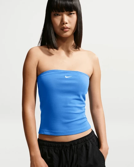 Женский топ-бандо Nike Sportswear Tight, светло-голубой/молочный