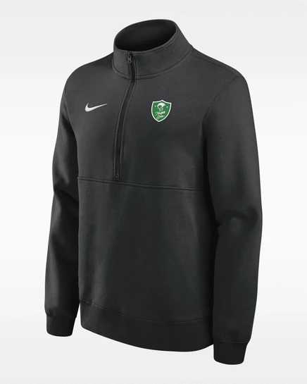 Мужская флисовая кофта Nike Norfolk State с частичной молнией, черная