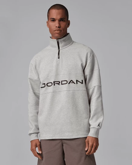 Мужской гольф-топ Jordan Dri-FIT 1/4, серый меланж