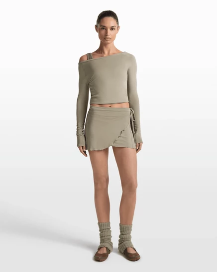 Женская юбка на запах NikeSKIMS Stretch Knit, песочная