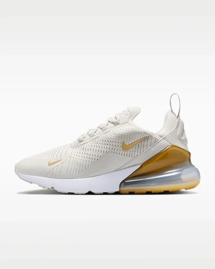 Женские кроссовки Nike Air Max 270, бежевые/белые/золотые