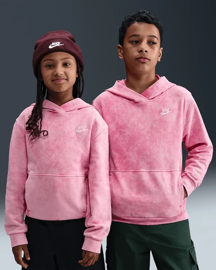 Детская худи Nike Sportswear, светло-розовая/белая