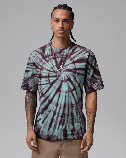 Мужская футболка Jordan Brooklyn Tie-Dye, зелёная/кремовая