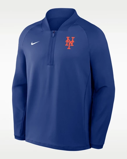 Мужской лонгслив Nike New York Mets 1/2‑zip, королевский синий