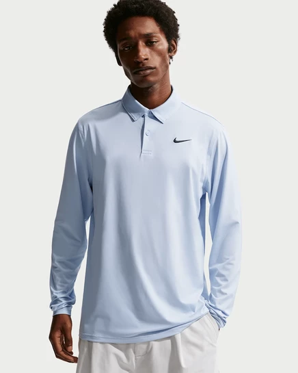 Мужское поло Nike Velocity Dri-FIT с логотипом, голубое/черное