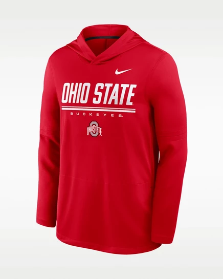 Мужской худи Nike Ohio State Sideline, красно-черный