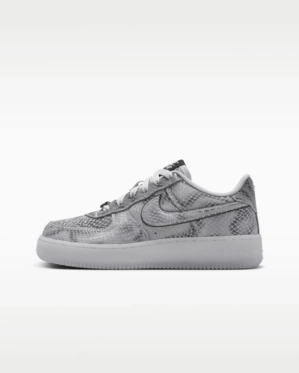 Детские кроссовки Nike Air Force 1 Low с тиснением под кожу змеи, светло-голубые